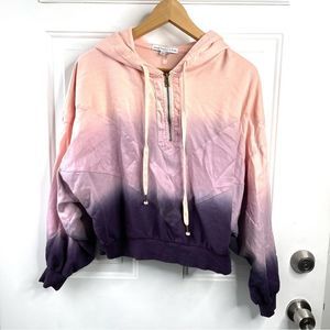 Young Fabulous & Broke Pink and Purple Ombré Crop Hoodie Size XS